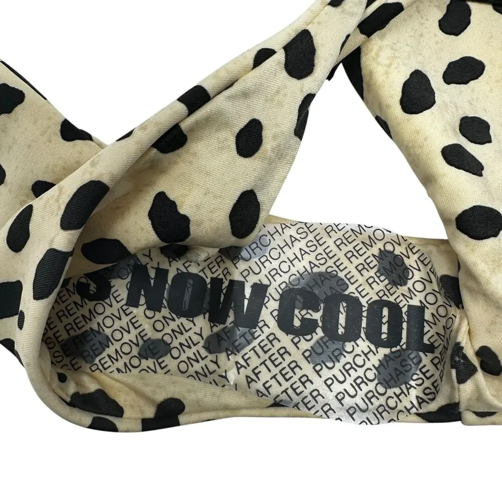 It's‎ Now Cool Beige Black Pebbles The Tie Side Pant Bathing Suit Bottom Size L